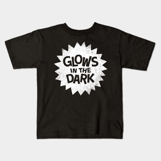 White Burst Glows in the Dark Kids T-Shirt by chrisraimoart